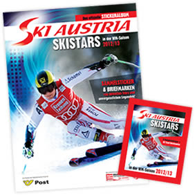 Das offizielle Stickeralbum Ski Austria Skistars in der WM Saison 2012/13